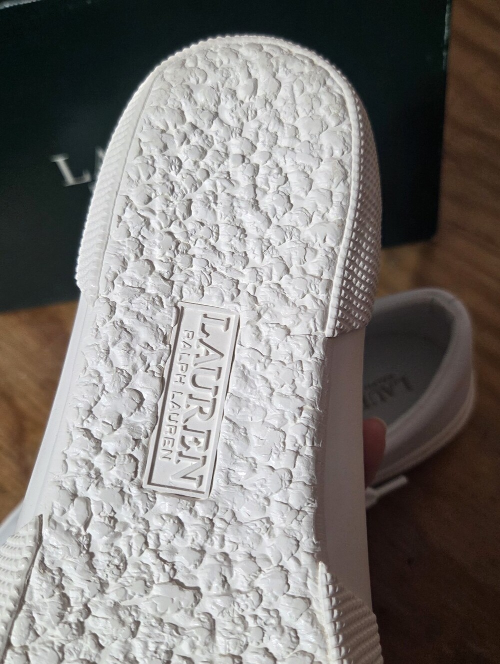 Lauren Ralph Lauren Jolie White Action Leather Sneakers Womens Size 8B Preppy - Picture 7 of 11